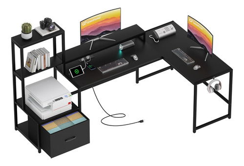 Greenforest Escritorio En Forma De L De 70 Pulgadas Con Tom.