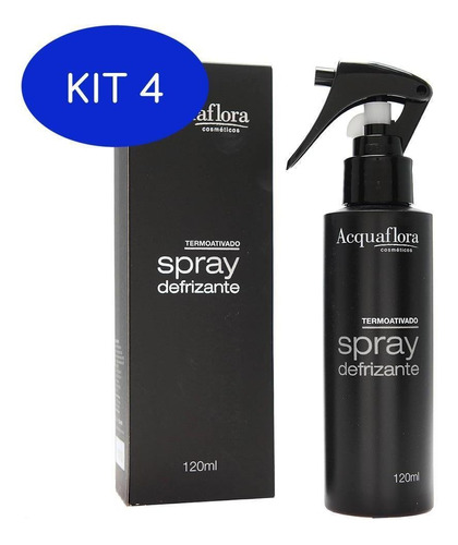 Kit 4 Spray Defrizante Pré Escova Termoativo Acquaflora
