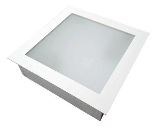 Plafon Embutir Quadrado Vidro Fosco 2 Lampadas Cod5390.25.23
