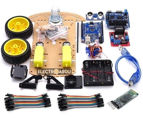 Kit Arduino Chasis Robot Inteligente 3 Ruedas / Electroardu