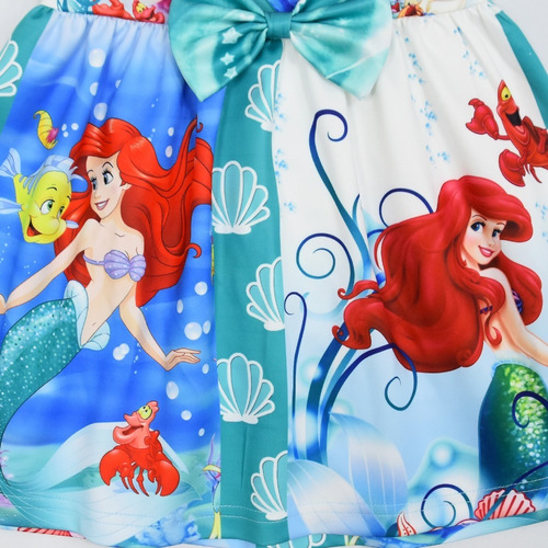 Vestido De Princesa Pequeña Sirena Ariel Para Niñas Verano Fiesta De Cumpleaños Halloween