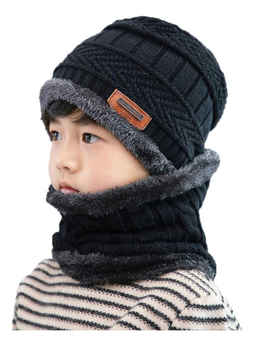 Xyiyi Conjunto Gorro Y Bufanda Punto Invierno Niños, 2 Gorro