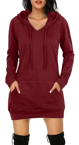 Sudadera Vestido Para Mujer Casual Con Capucha