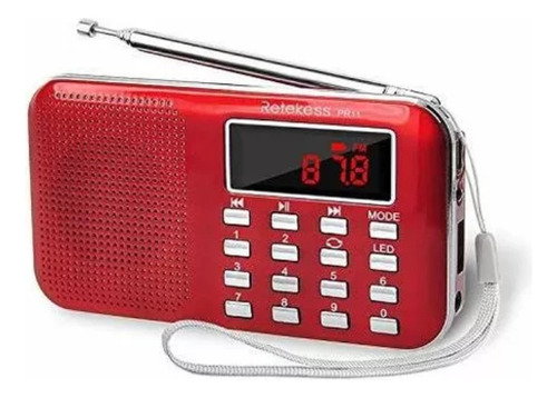 Rádio Radio Retekess Retekess Analógica Portátil Cor Vermelho