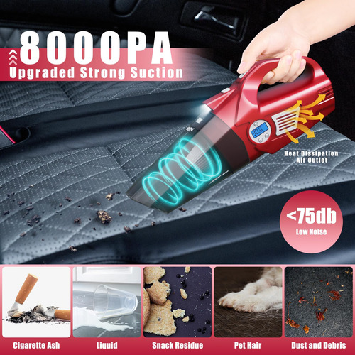 Aspirador De Coche 4 En 1 Portátil Con Compresor De Aire
