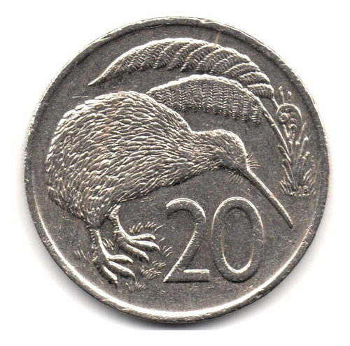 Nueva Zelanda 20 Cents 1976 Ave Kiwi