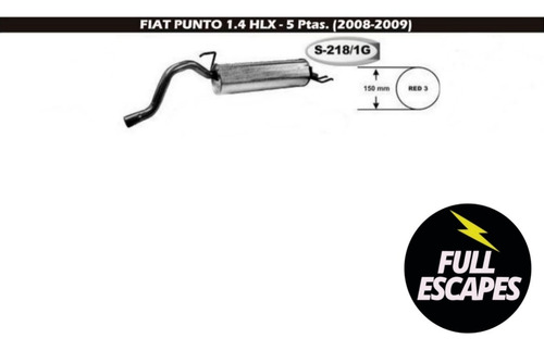 Silenciador Trasero Fiat Punto 1.4 Hlx 5 Puertas 2008-2009