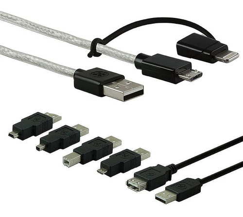 Kit Cabos Usb 6 Em 1 + Cabo Micro Usb E Ios General Eletric