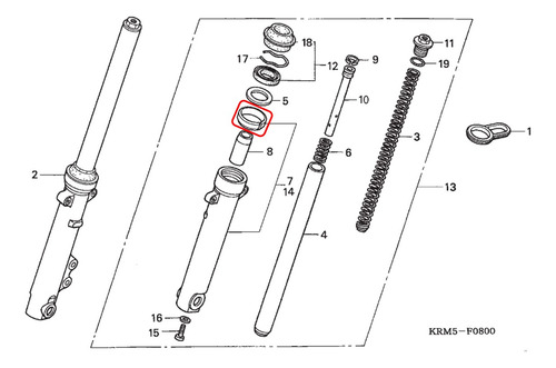 Bucha Guia Bengala Externa 2mm Bros 125 150 160, Xre 190