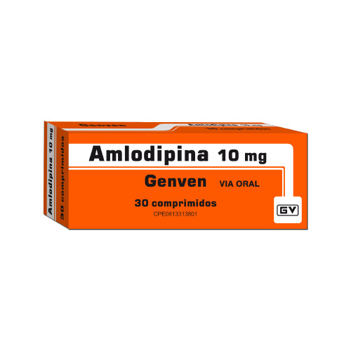 Amlodipina Genven 10mg 30tabletas