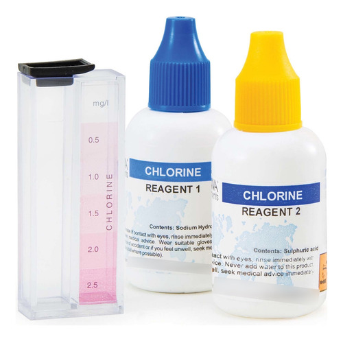 Kit Medicion Cloro Libre Hi3831f Intervalo De 0.0 A 2.5 Mg/l