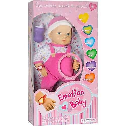 Boneca Interativa  Emotion Baby Roupa Rosa - Multikids