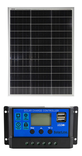 Panel Solar 120wp 120 Watts Monocristalino + Regulador 20a 