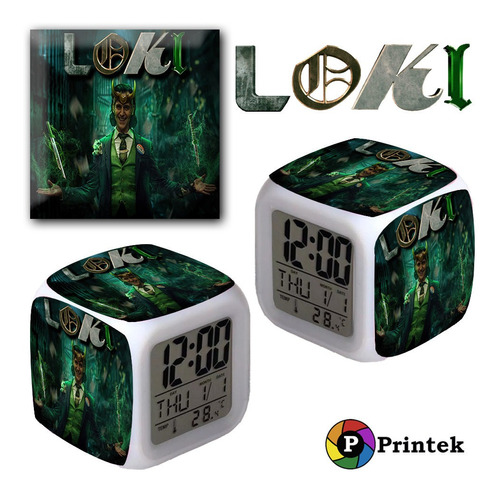 Reloj Despertador Iluminado Loki - Varios Modelos - Printek