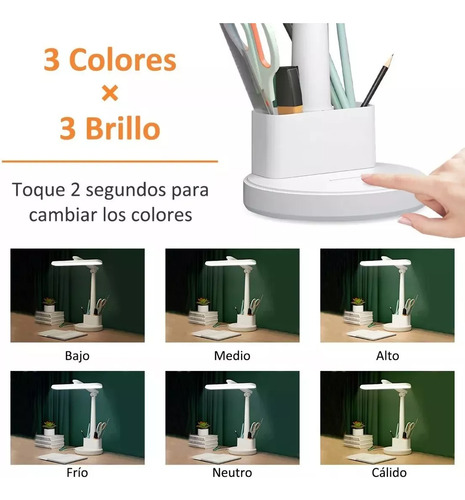 Luz Lámpara Led Escritorio Ajustable Recargable Usb, 3200mah