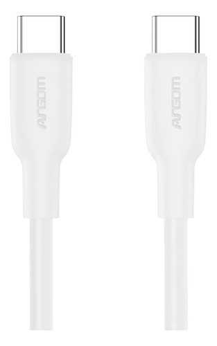 Cable Tipo C Tipo C 65w Silicon Flex 1.8mts Blanco Argomtech