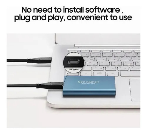 Ssd 4tb Usb 3.1 Tipo Mini Disco Portátil Sólido Externo Azul