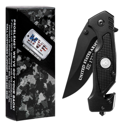 Cuchillo Táctico Plegable Military Gift Shop Negro 12 Cm