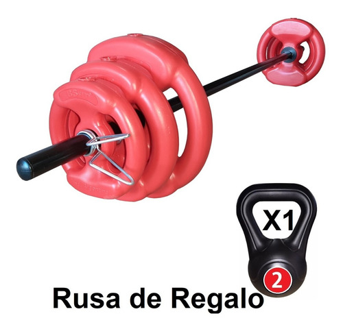 Imagen 1 de 9 de Kit Set 17 Kg Bsfit Discos C/ Agarre Pesas Barra Gym Combo