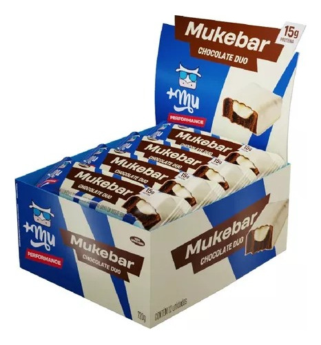 Mukebar Barrinha Sabor Chocolate Duo 12 Unidades 720g +mu