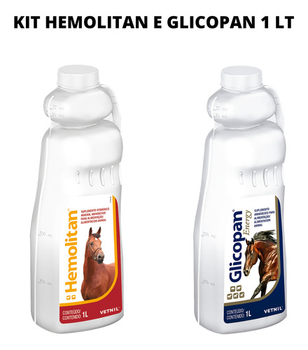 Kit Glicopan Energy E Hemolitan 1 Litro Suplemento Vitamina