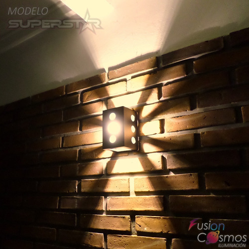 Imagen 8 de 10 de Aplique Pared Exterior Efecto X C/ Led Potente 12w Pack X8un