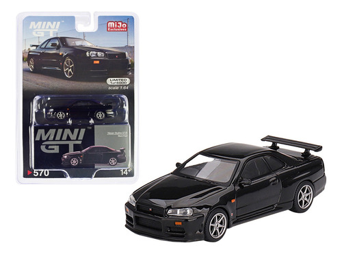 Mini Gt Nissan Skyline Gt-r Black Pearl #570 Mijo Exclusives Color Negro