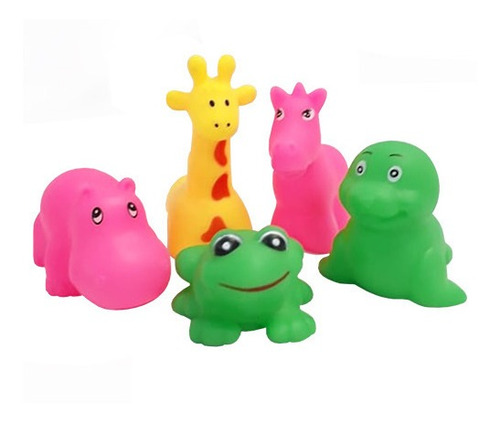 Imagen 1 de 2 de Muñecos Con Chifles Para Jugar En El Agua Baño Bebé 5 Unid