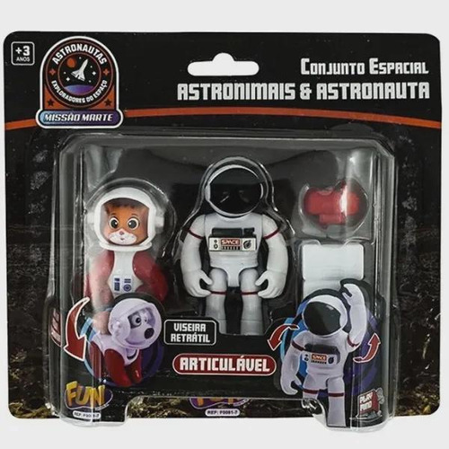 Conjunto Missao Marte Astronauta E Astroanimal Gato Fun