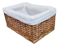 Comprar Canasto Organizadores De Mimbre Decorativo Con Tela