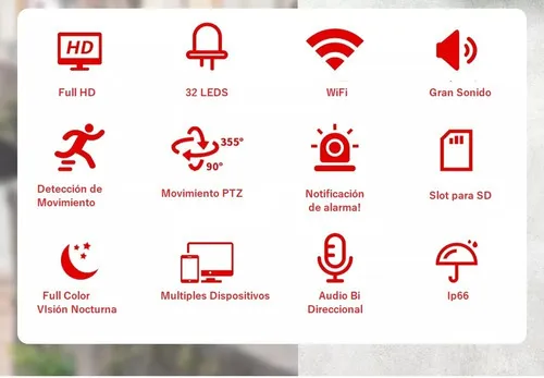 Camara Exterior Wifi Seguridad Ptz Audio Fhd Con Sirena Alerta Color Blanca