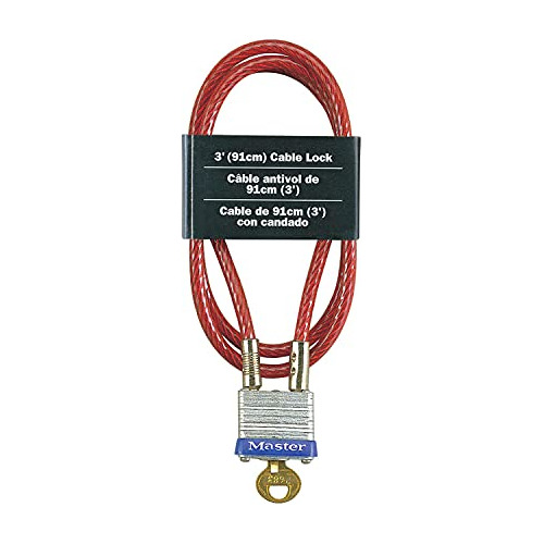 Cable De Acero Master Lock 719d Con Candado Exterior Integra