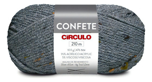 Lã Confete 100g Circulo - Tricô / Crochê Cor 8382 - Brita