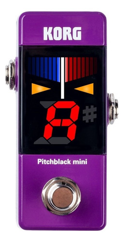 Korg Pitchblack Pb Mini Afinador Pedal True Bypass Full Color Violeta