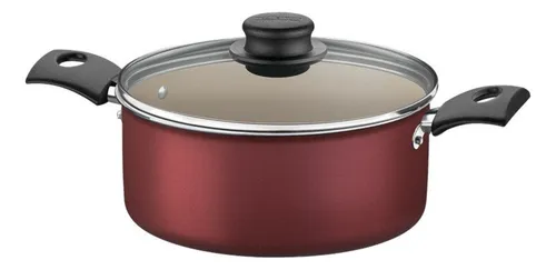Cazuela roja de 22 cm y 3,7 litros con tapa 20261722 Tramontina