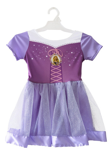 Disfraz Rapunzel Vestido Corto Tutu Disney Original Princesa