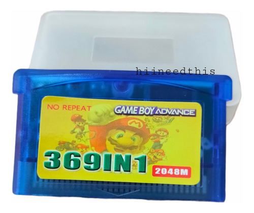 Cartucho 369 Juegos En 1 Para Gba Ndsl Pokemon Mario Bros Gb