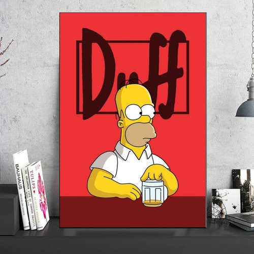 Cuadro Decorativo Homero Simpson Duff Diseño Canvas 40x60cm