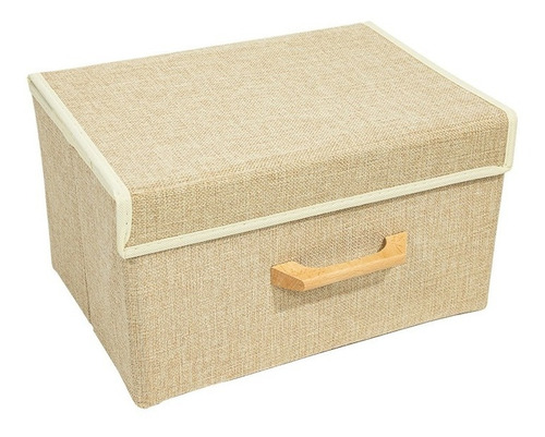 Imagen 1 de 7 de Caja Organizador Plegable Forrada En Lino Decorativa