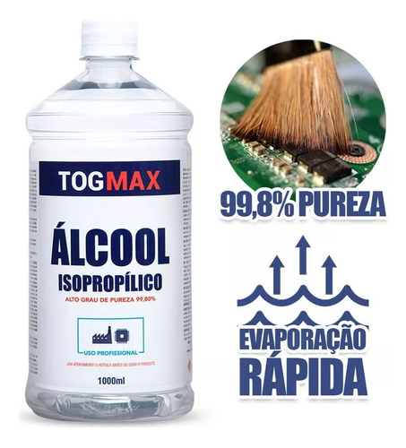 Álcool Isopropílico 99,8% 1 L Placa Eletrônico Premium