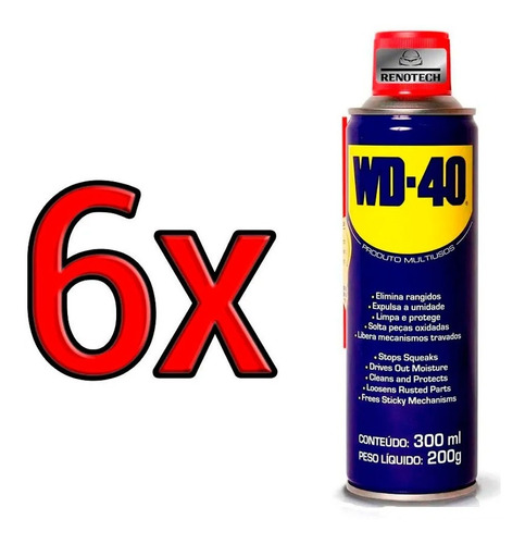 Desengripante Lubrificante Multiuso Spray Wd-40 300ml 6x