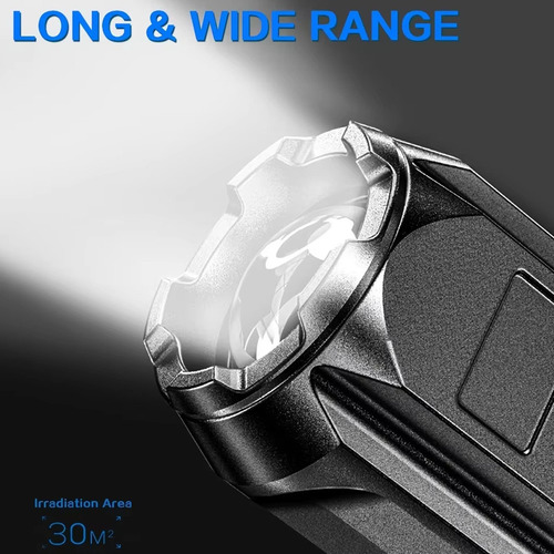 Lámpara Táctica Con Zoom Led Recargable Superpotente De 2 Pi