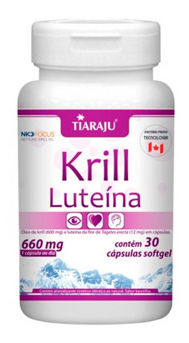 Oleo De Krill + Luteina 660mg Com 30 Cápsulas Tiaraju