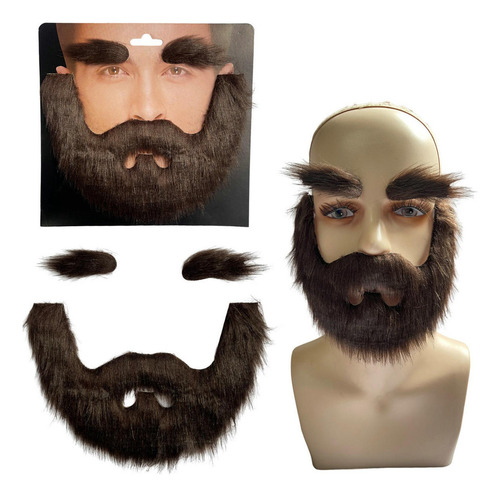 Xfw2 Conjunto De Barba Y Cejas Postizas, Accesorios De