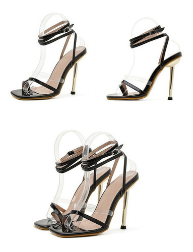 Sandalias Gladiator Para Mujer, Zapatos De Tacón Alto Con Co