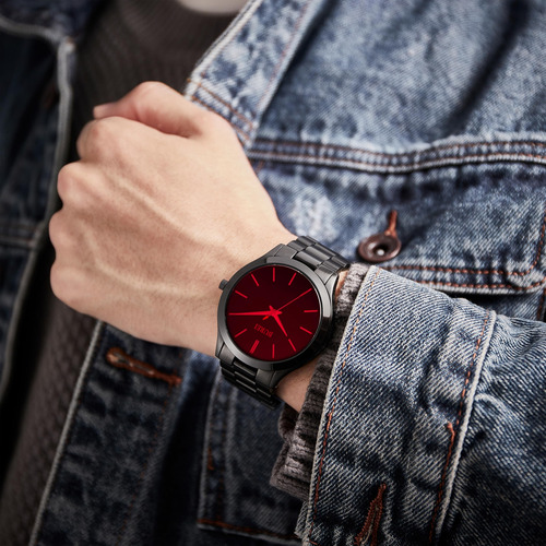 Reloj Burei Fashion Vestido Negro De Negocios Impermeable Pa