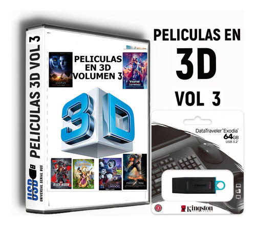 Peliculas En 3d Tercera Dimension Sbs Vol 3 En Usb