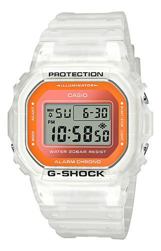 Reloj Casio G-shock: Dw-5600ls-7cr Correa Trasparente