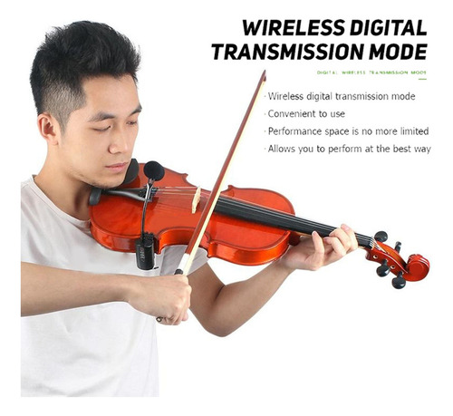 Instrumento Receptor Cardioide Con Clip Para Violín Uhf,