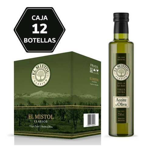 Imagen 1 de 4 de Aceite De Oliva El Mistol Clásico X 250ml (caja 12 Botellas)
